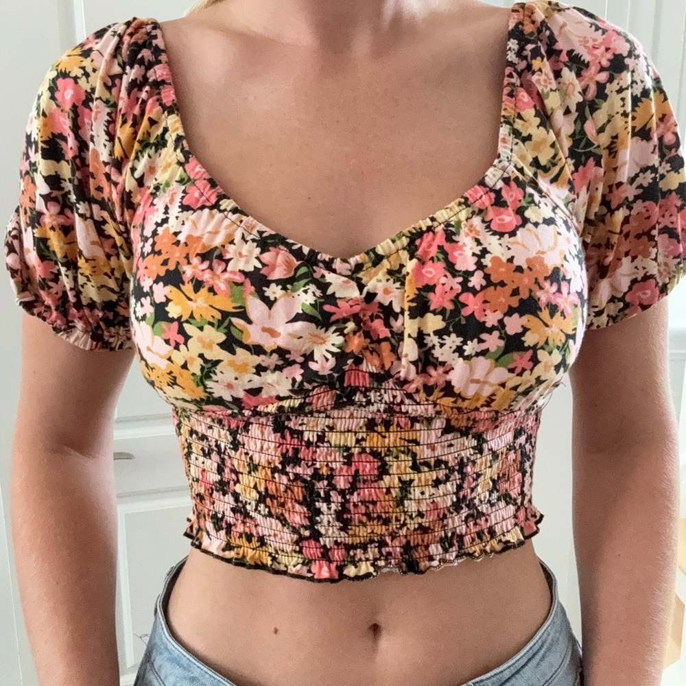 Billabong Multicolor Floral Smocked Blouse